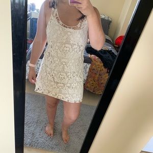 Beige lace dress